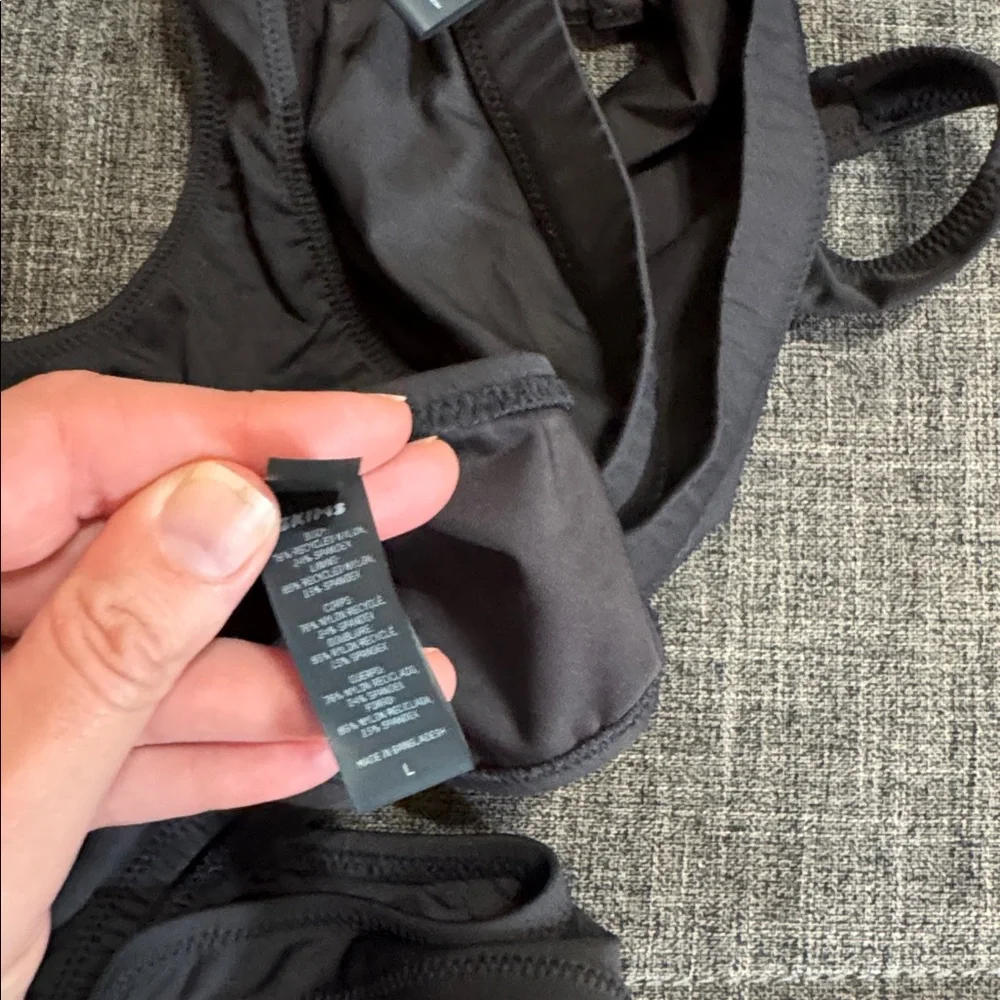 SKIMS Black Bikini Set Size L Minimalist Swimwear